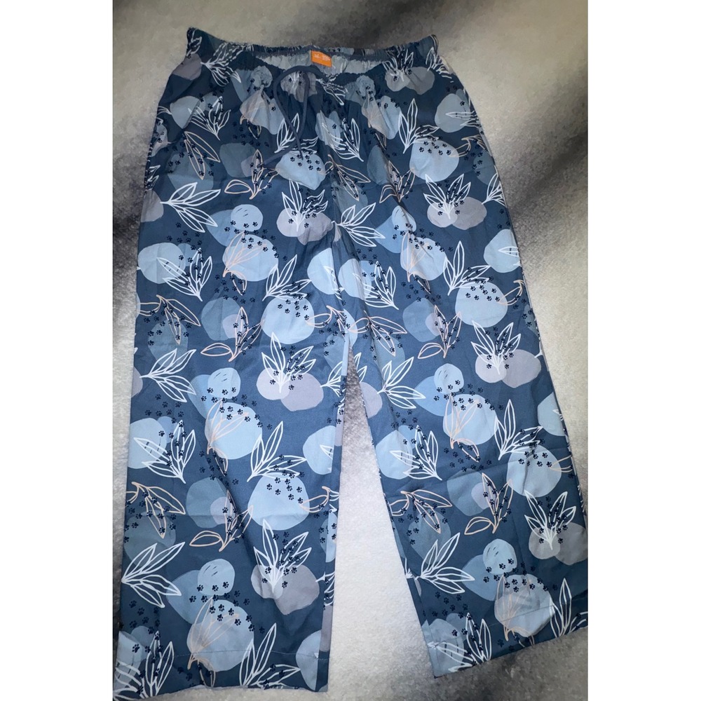 Con.struct Womens Blue‎ Botanical Paw Print Pajama Lounge Pants Large NWOT